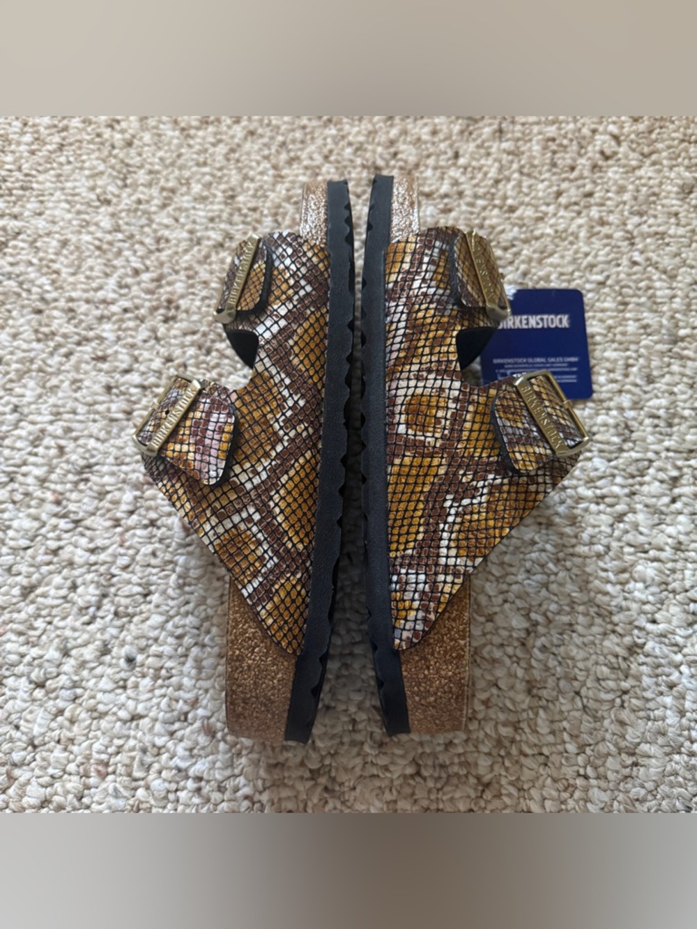 NWT Birkenstock Arizona Python Gold Sandals Size US 8/EU 39 - Picture 8 of 9